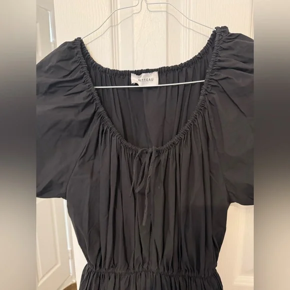 Matteu Drawcord Midi Black Dress, Size Small - Picture 5 of 7